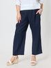 Lara Wide Leg Linen Pant - Navy