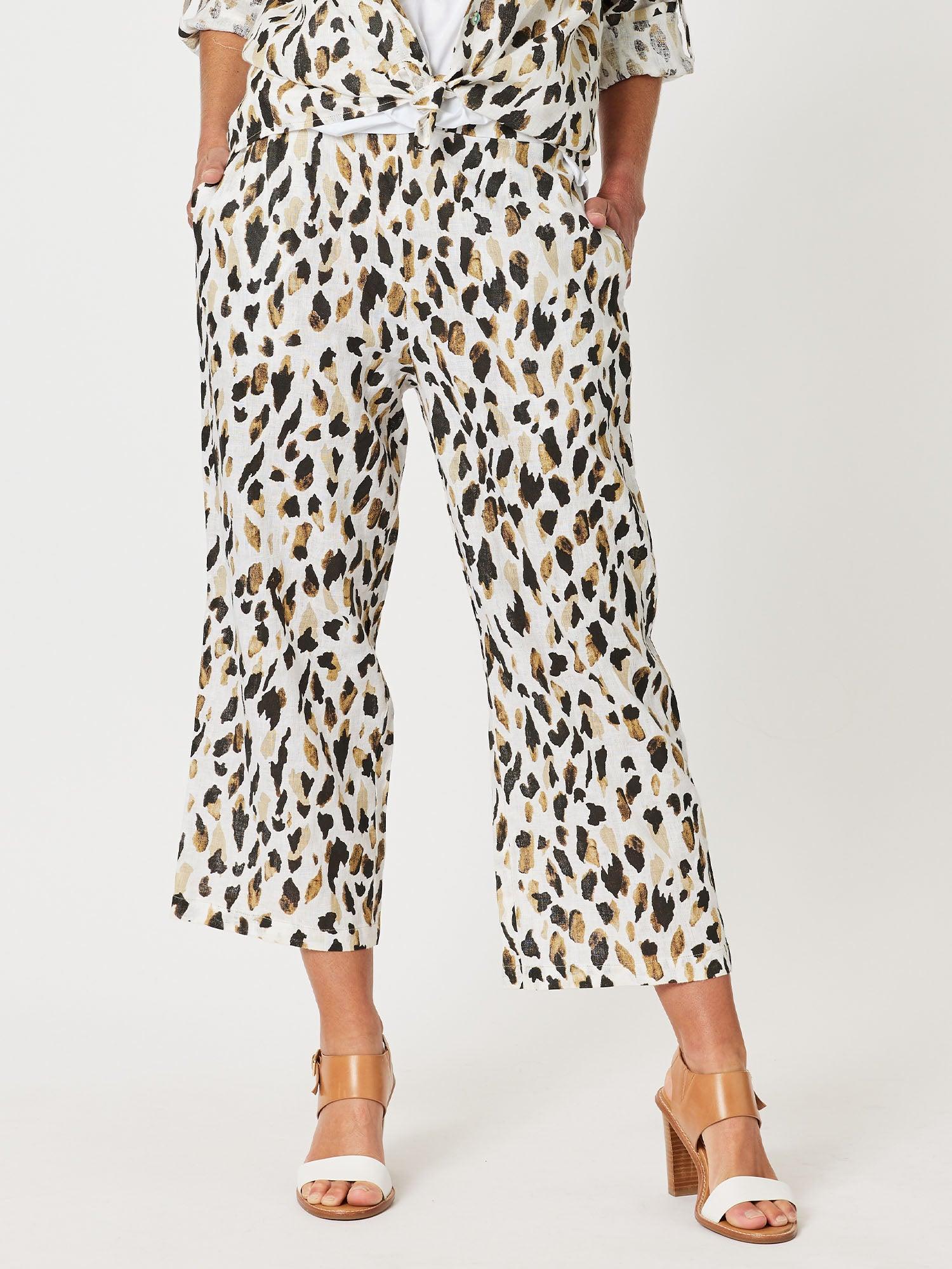 Urban Print Linen Pant - Animal