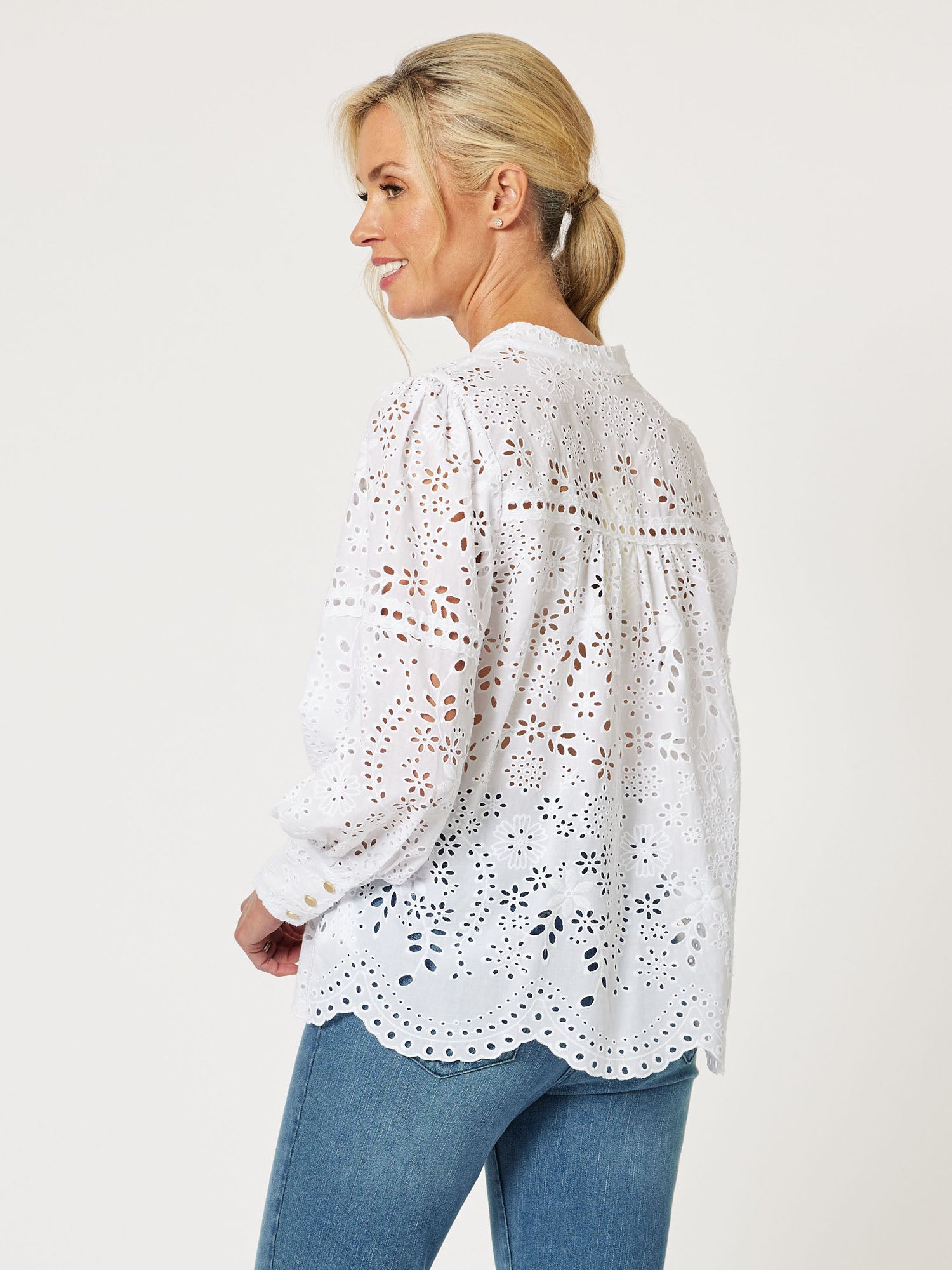 Limani Broderie Cotton Shirt - White