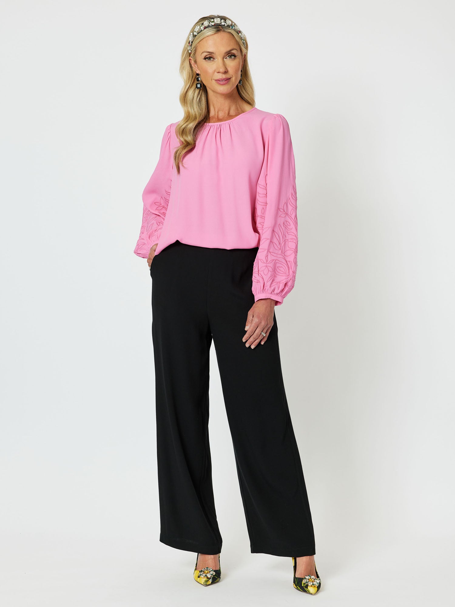 Saint Germain Embroidered Top - Candy