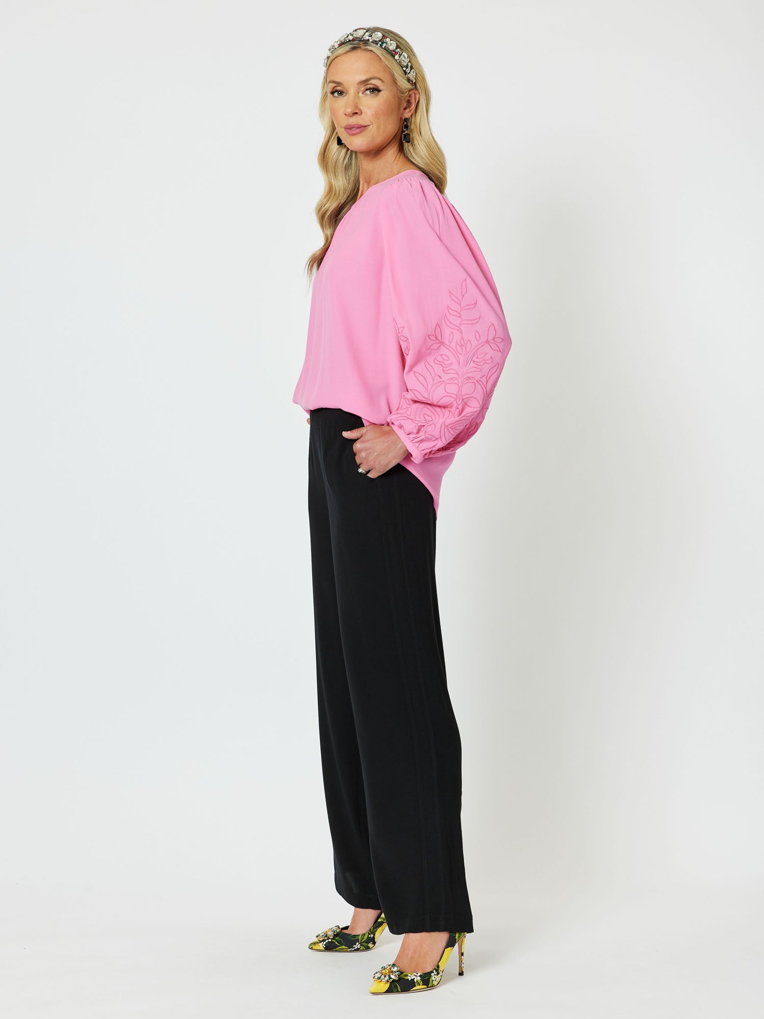 Saint Germain Embroidered Top - Candy