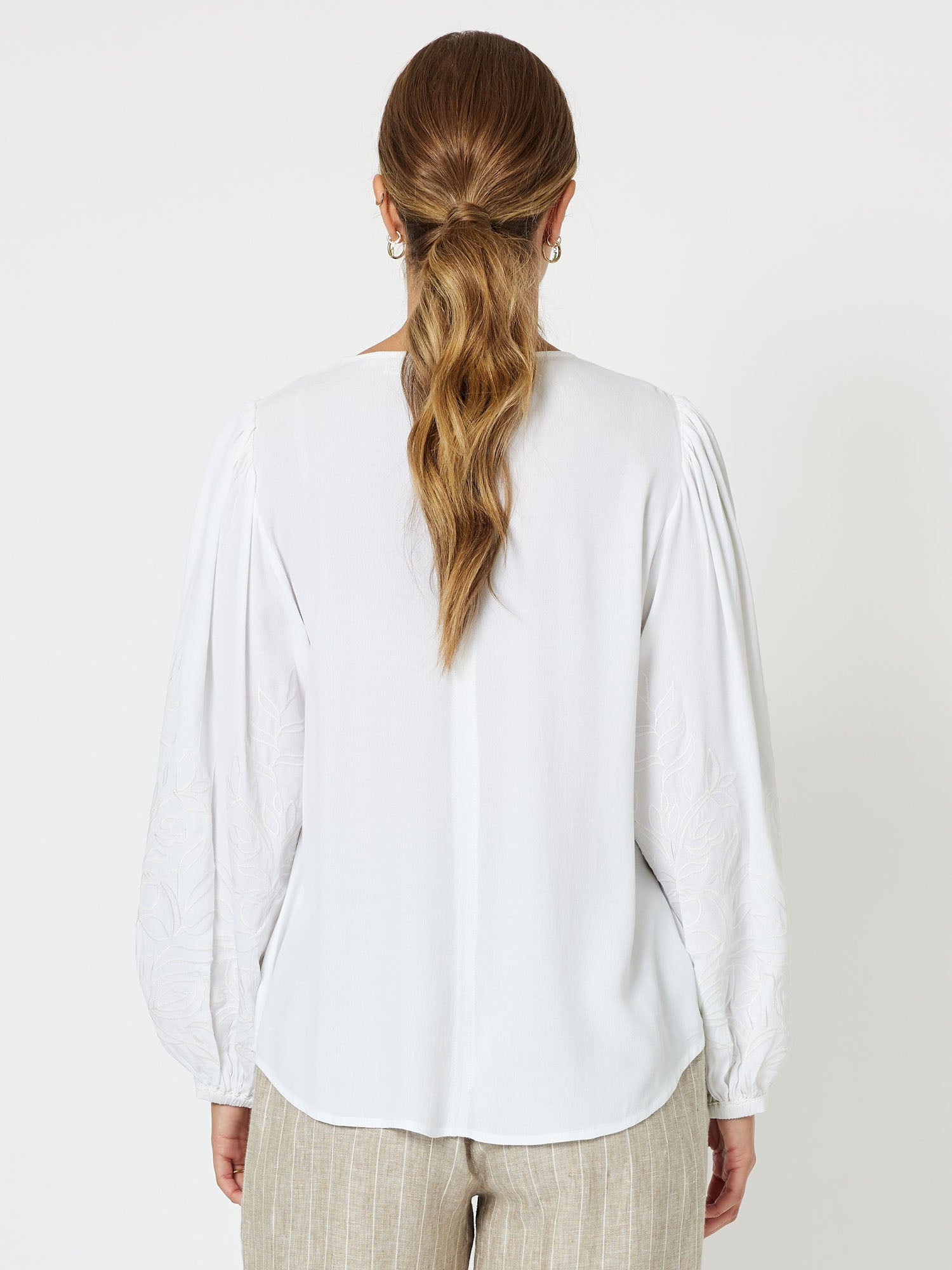 Saint Germain Embroidered Top - White