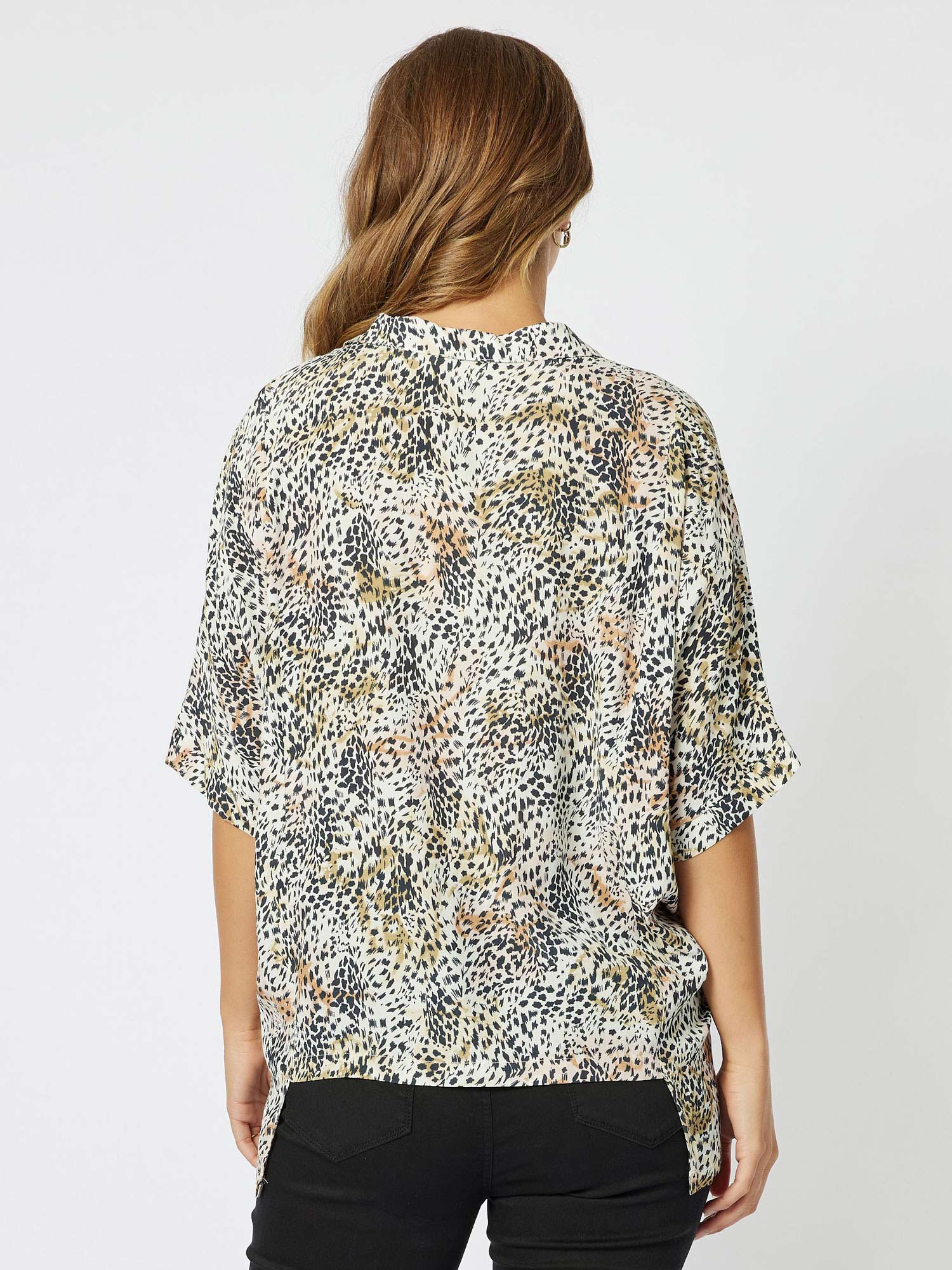 Kendall Twist Front Shirt - Animal