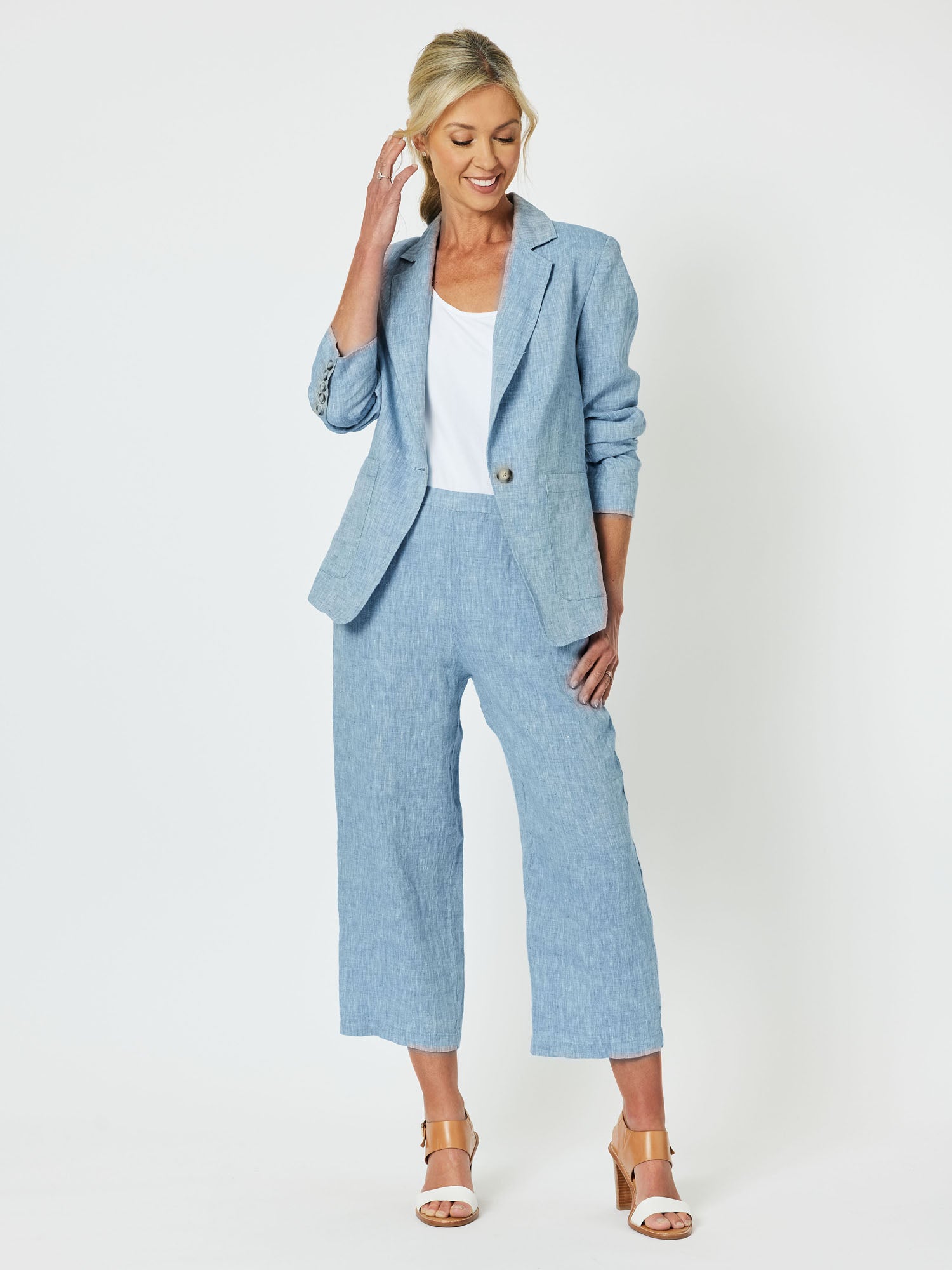 Sanctuary Linen Jacket - Indigo