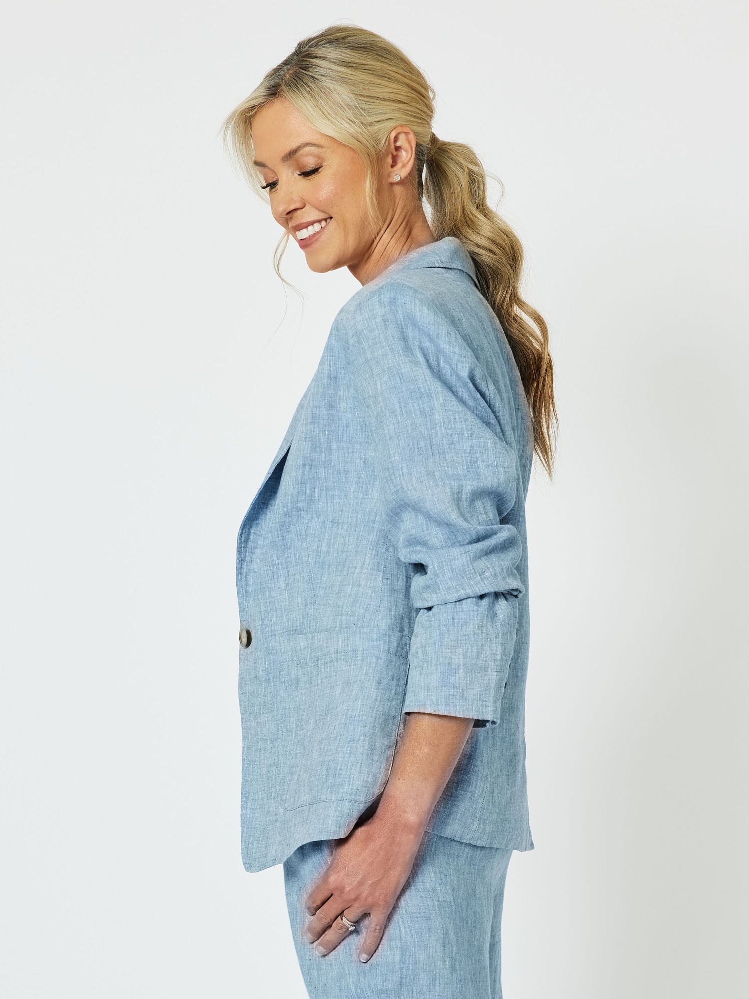 Sanctuary Linen Jacket - Indigo