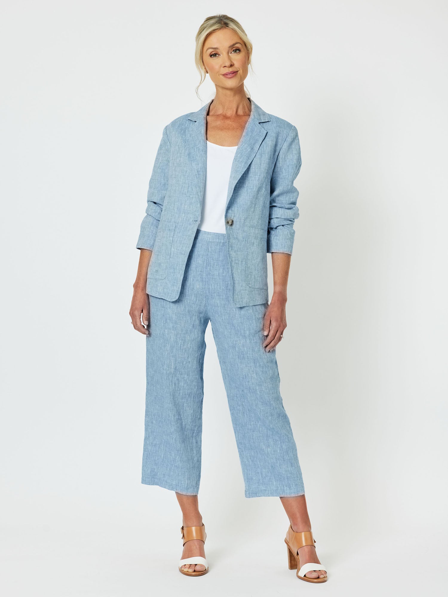 Sanctuary Linen Jacket - Indigo