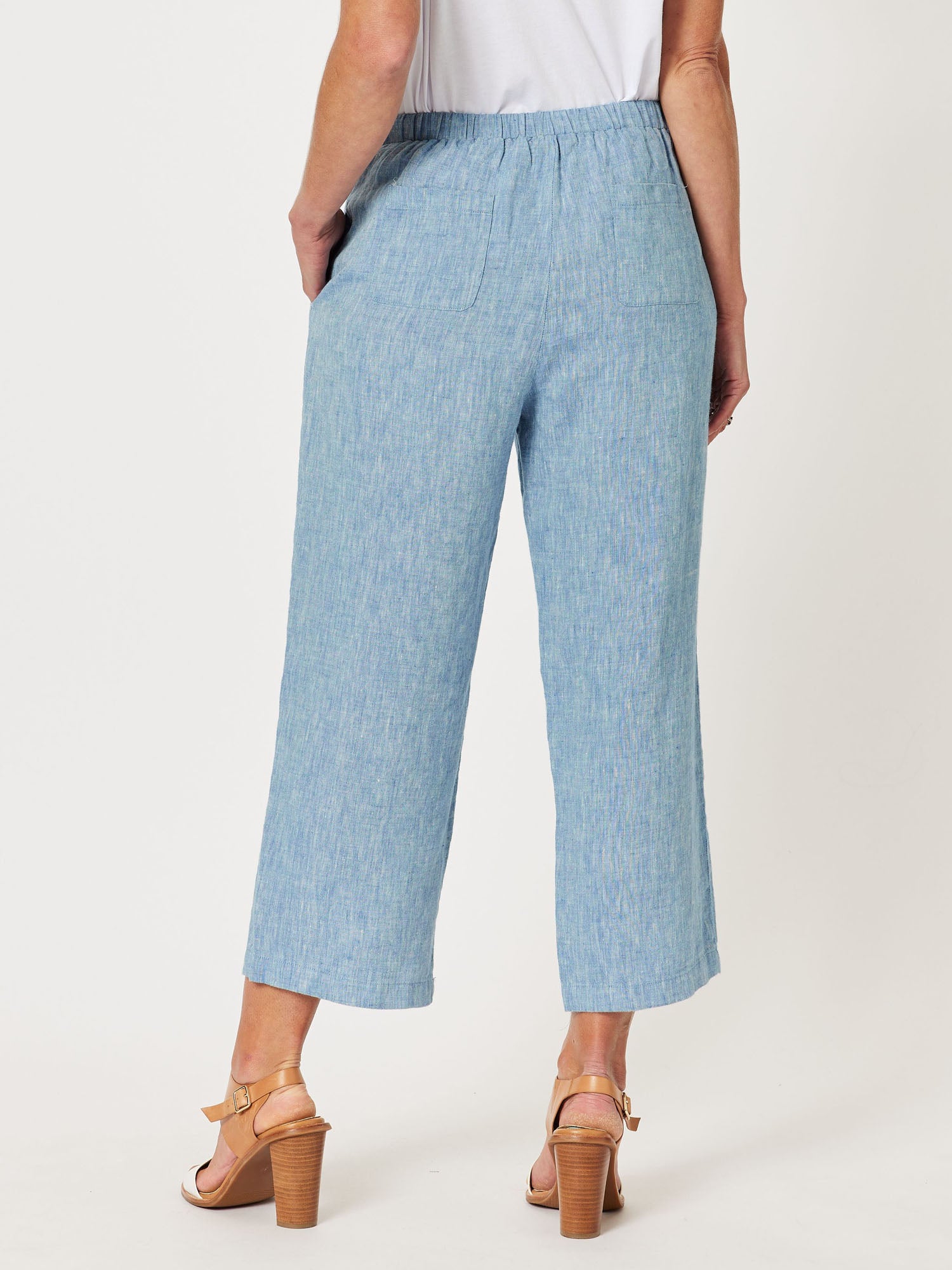 Sanctuary Linen Crop Pant - Indigo