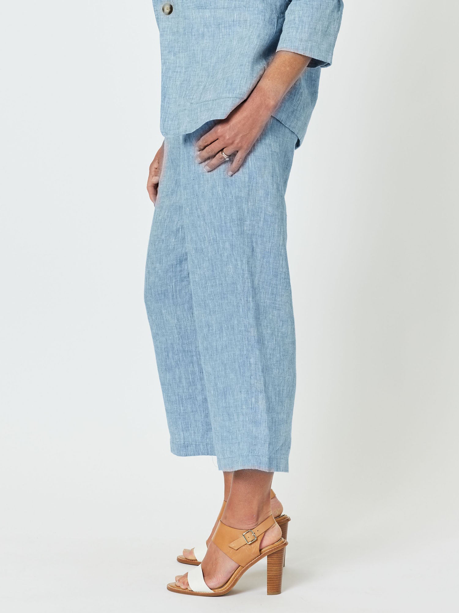 Sanctuary Linen Crop Pant - Indigo