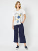 Circulate Jacquard Pull On Wide Leg Pant - Navy