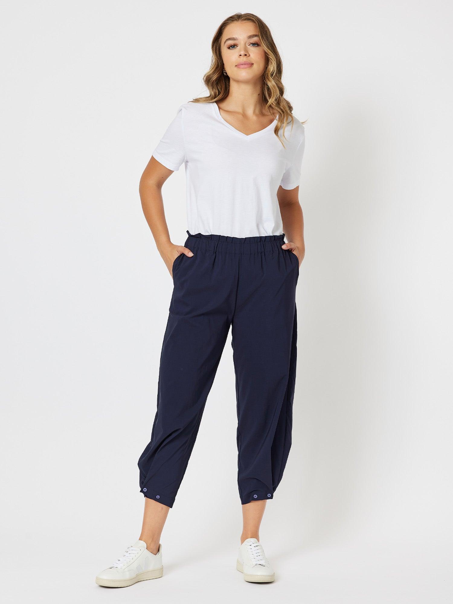Parachute Convertible Pull On Wide Leg Pant - Navy