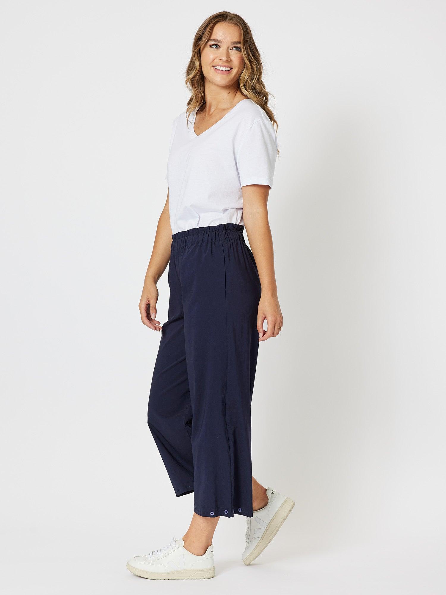 Parachute Convertible Pull On Wide Leg Pant - Navy