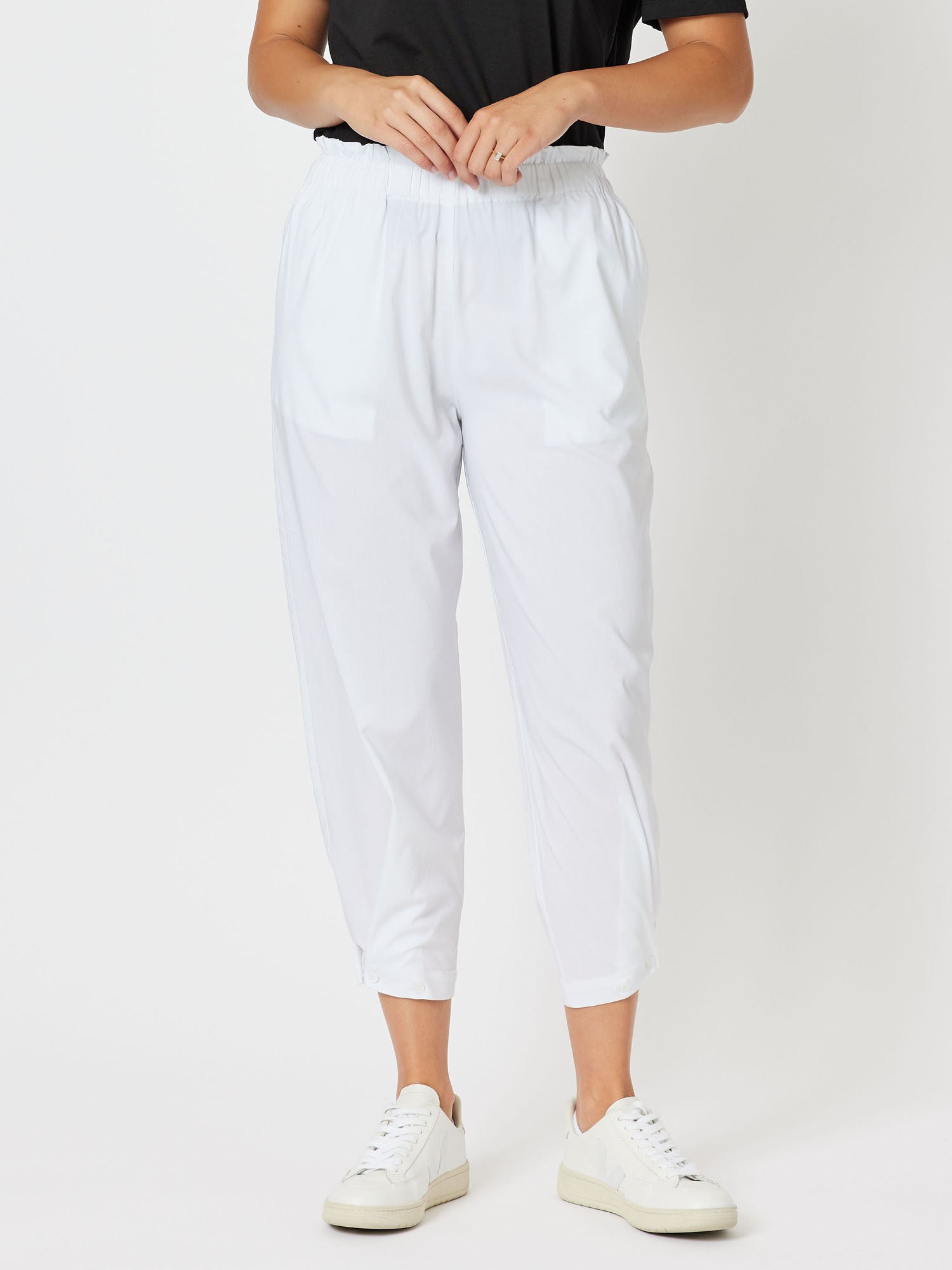 Parachute Convertible Pull On Wide Leg Pant - White