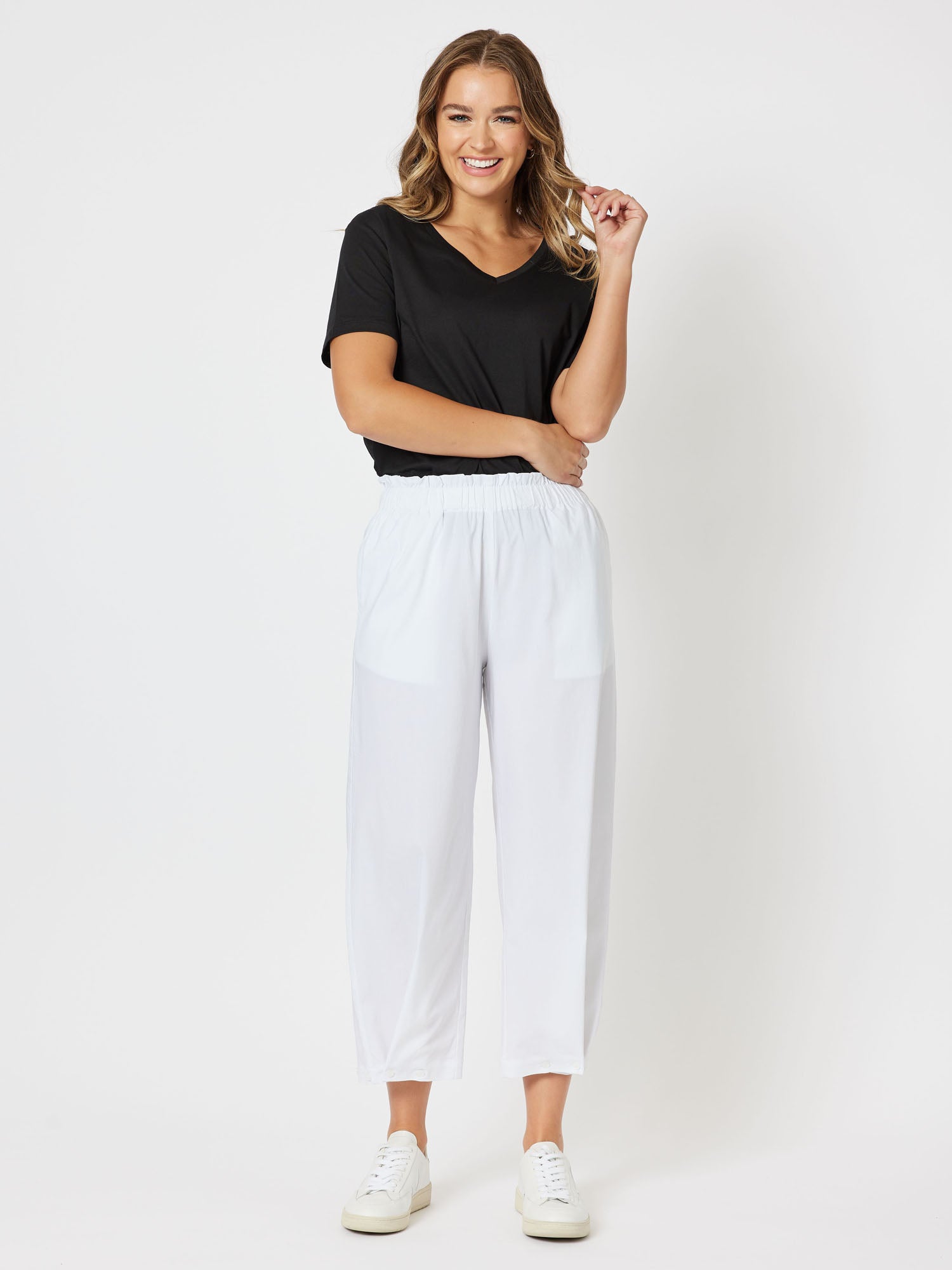 Parachute Convertible Pull On Wide Leg Pant - White