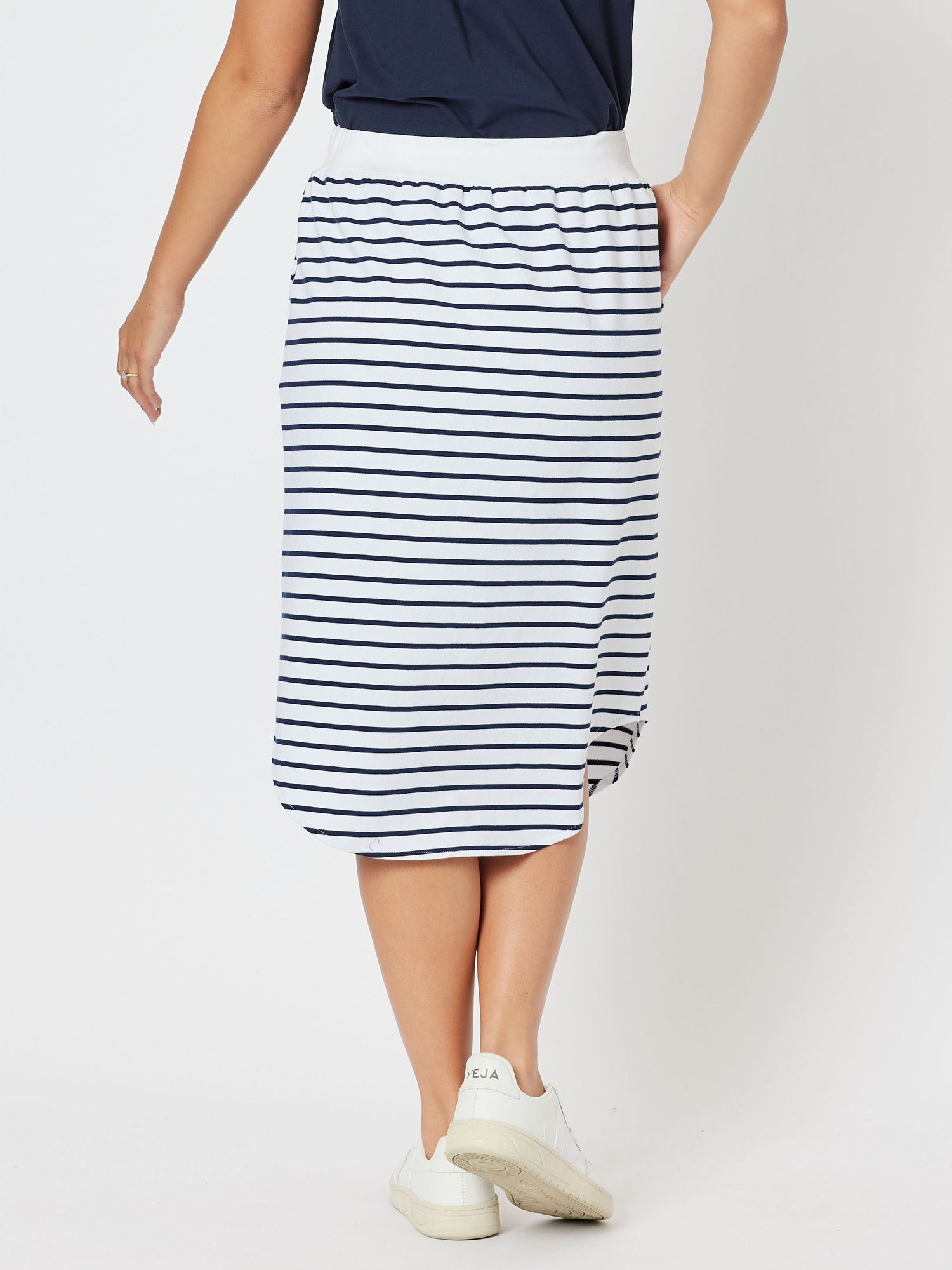 Nautical Pull On Skirt - Navy