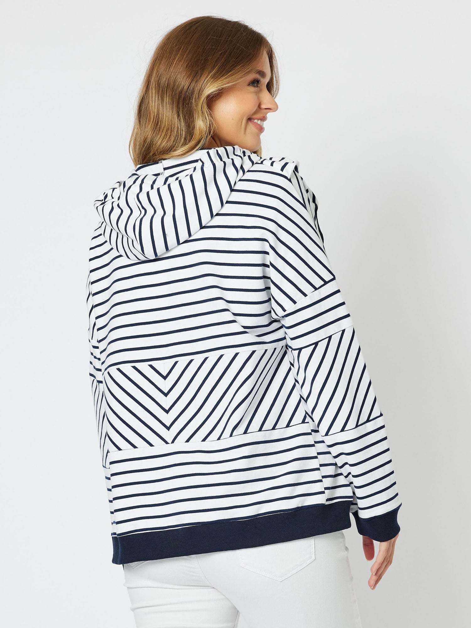 Nautical Zip Up Sweat - Navy
