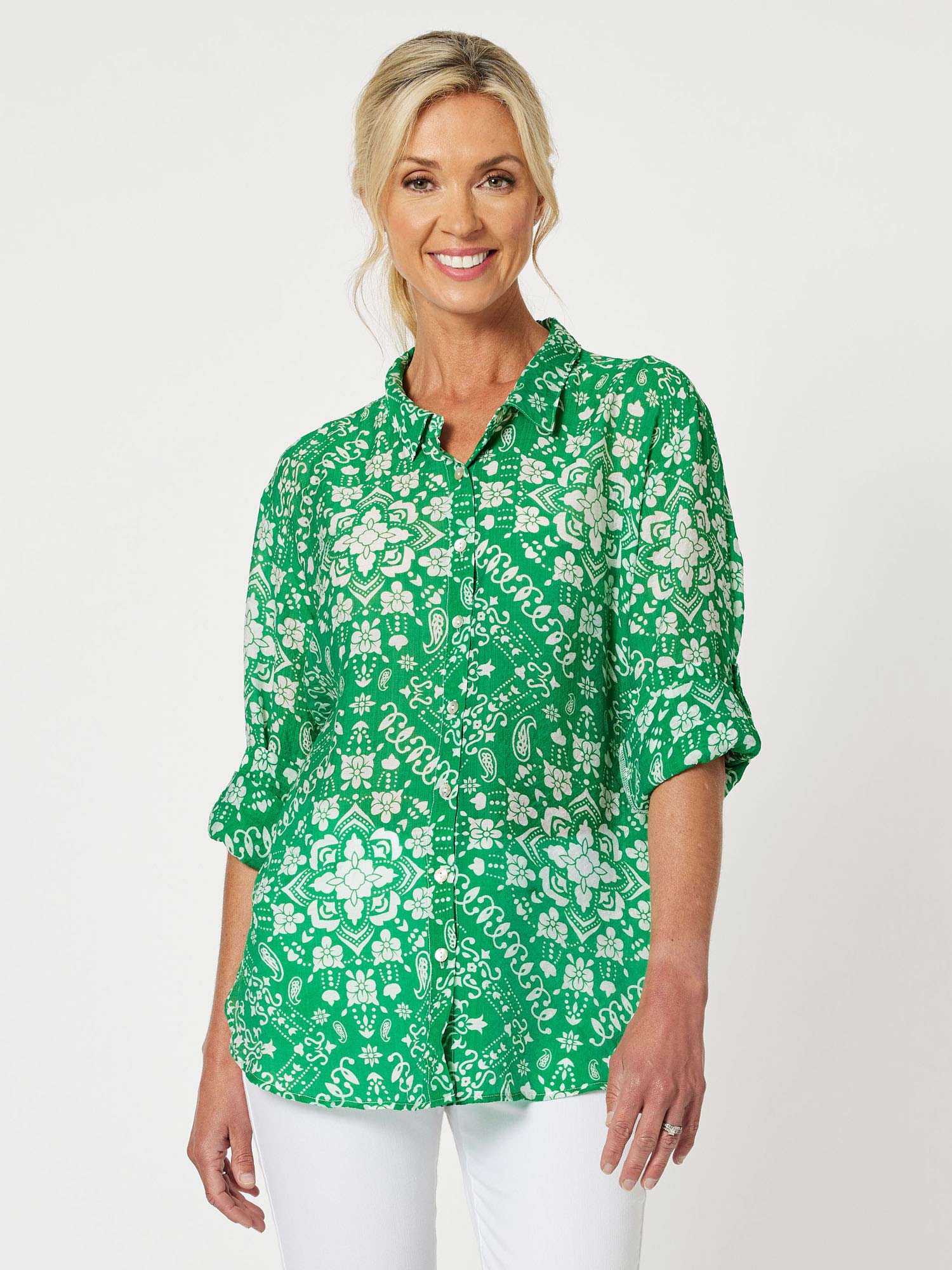 Milbri Print Shirt - Emerald