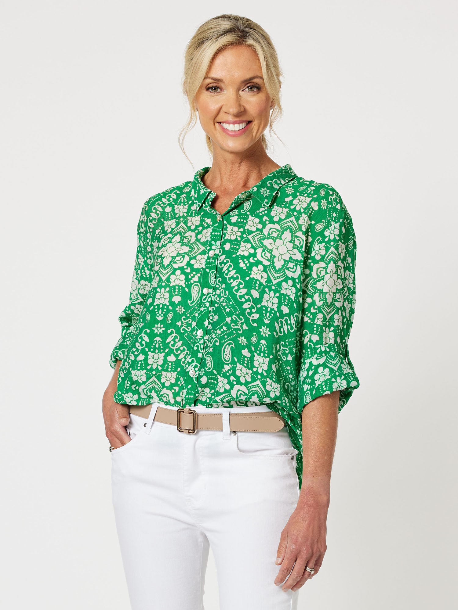 Milbri Print Shirt - Emerald