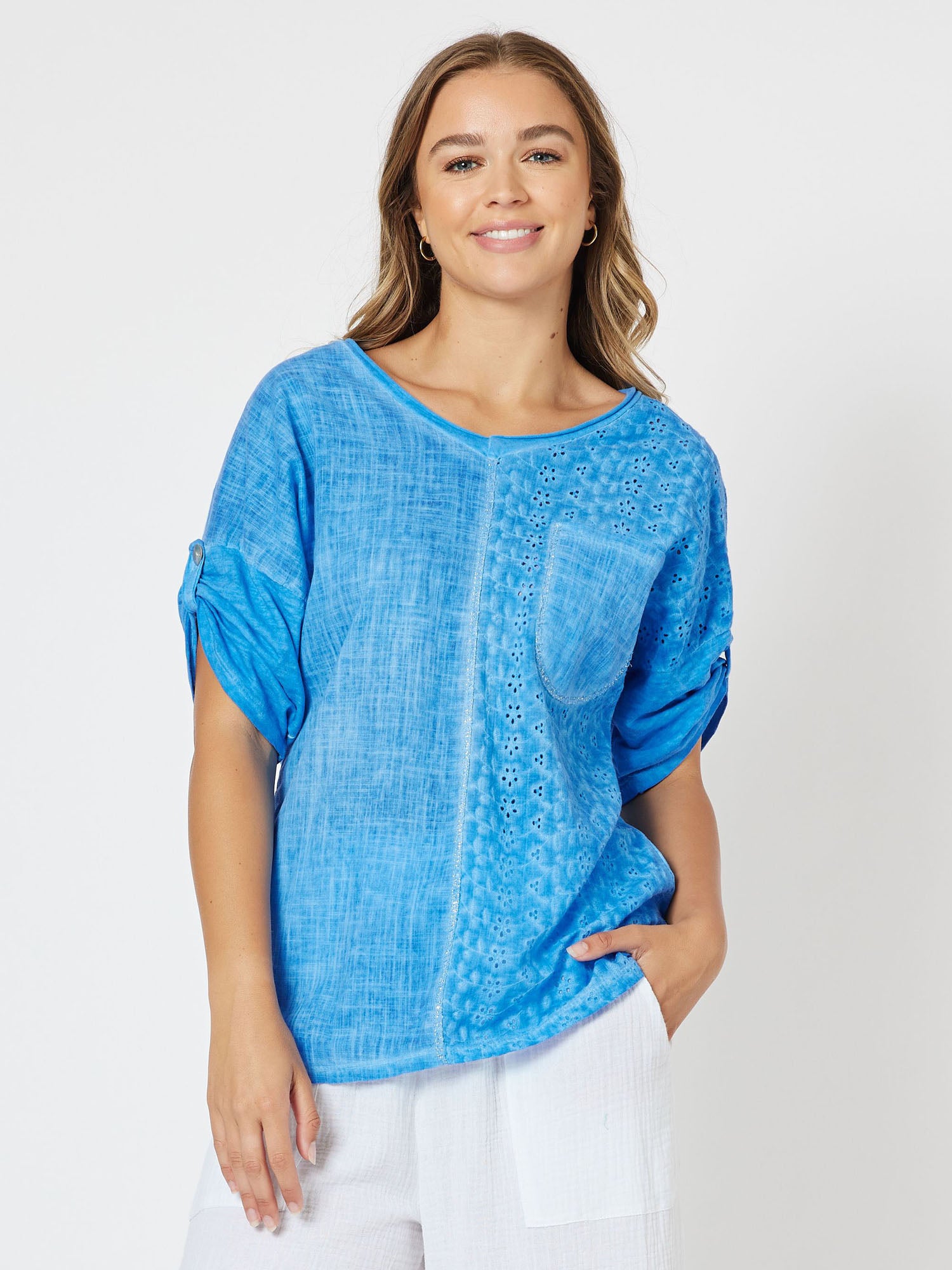 Glacier Spliced T-shirt - Ocean