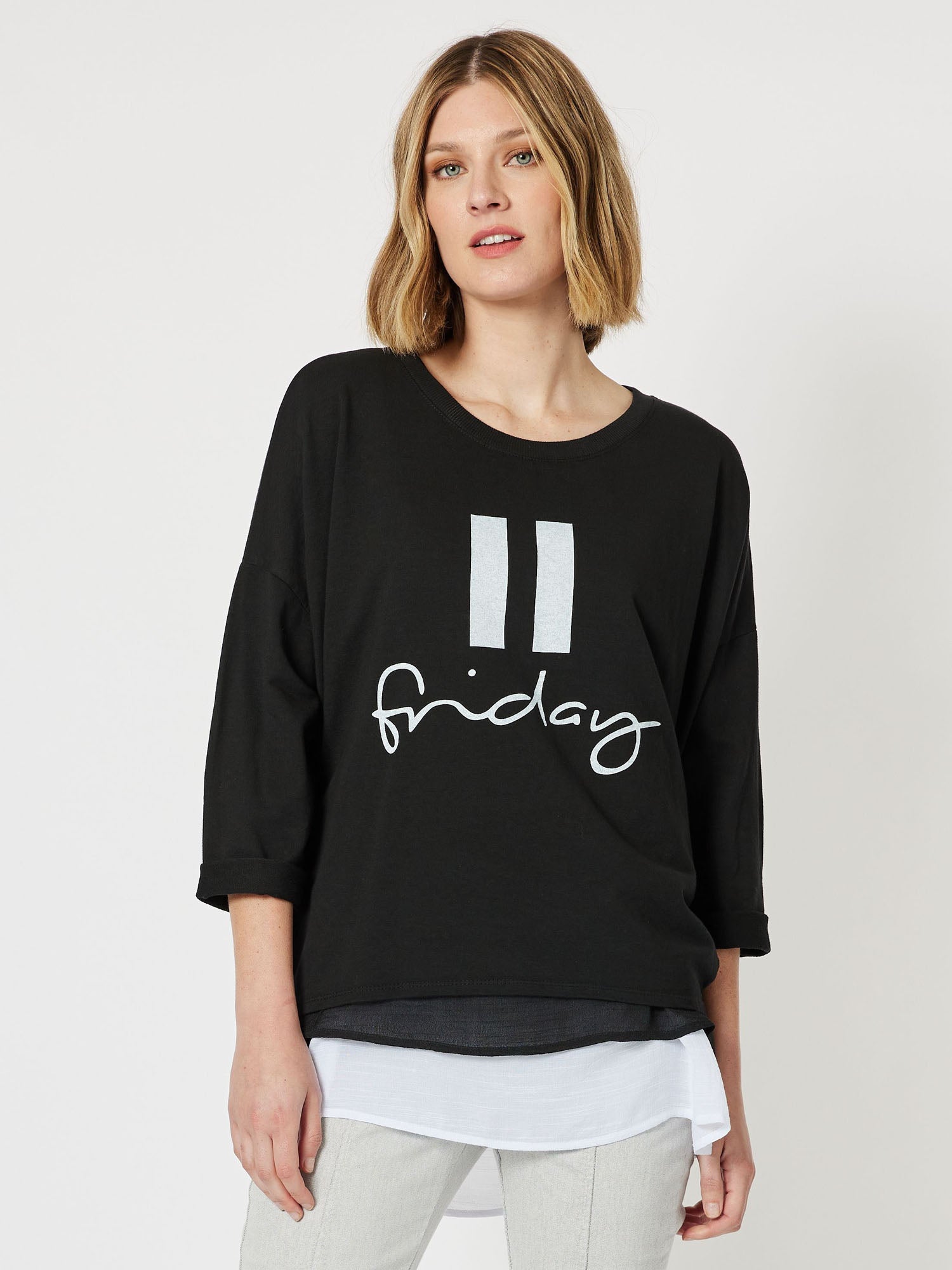 Pause Friday Relaxed Sweatshirt - Black