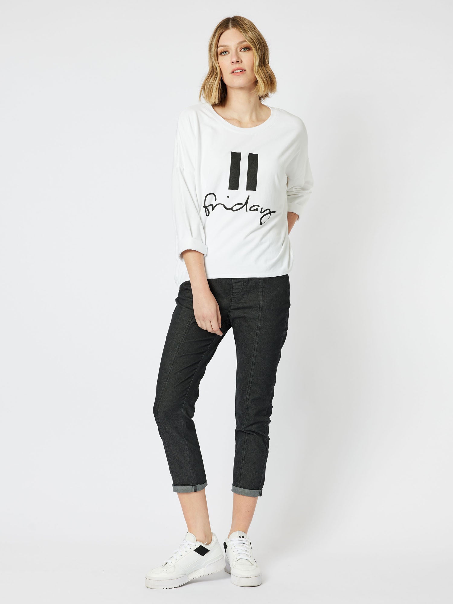 Pause Friday Relaxed Sweatshirt - White