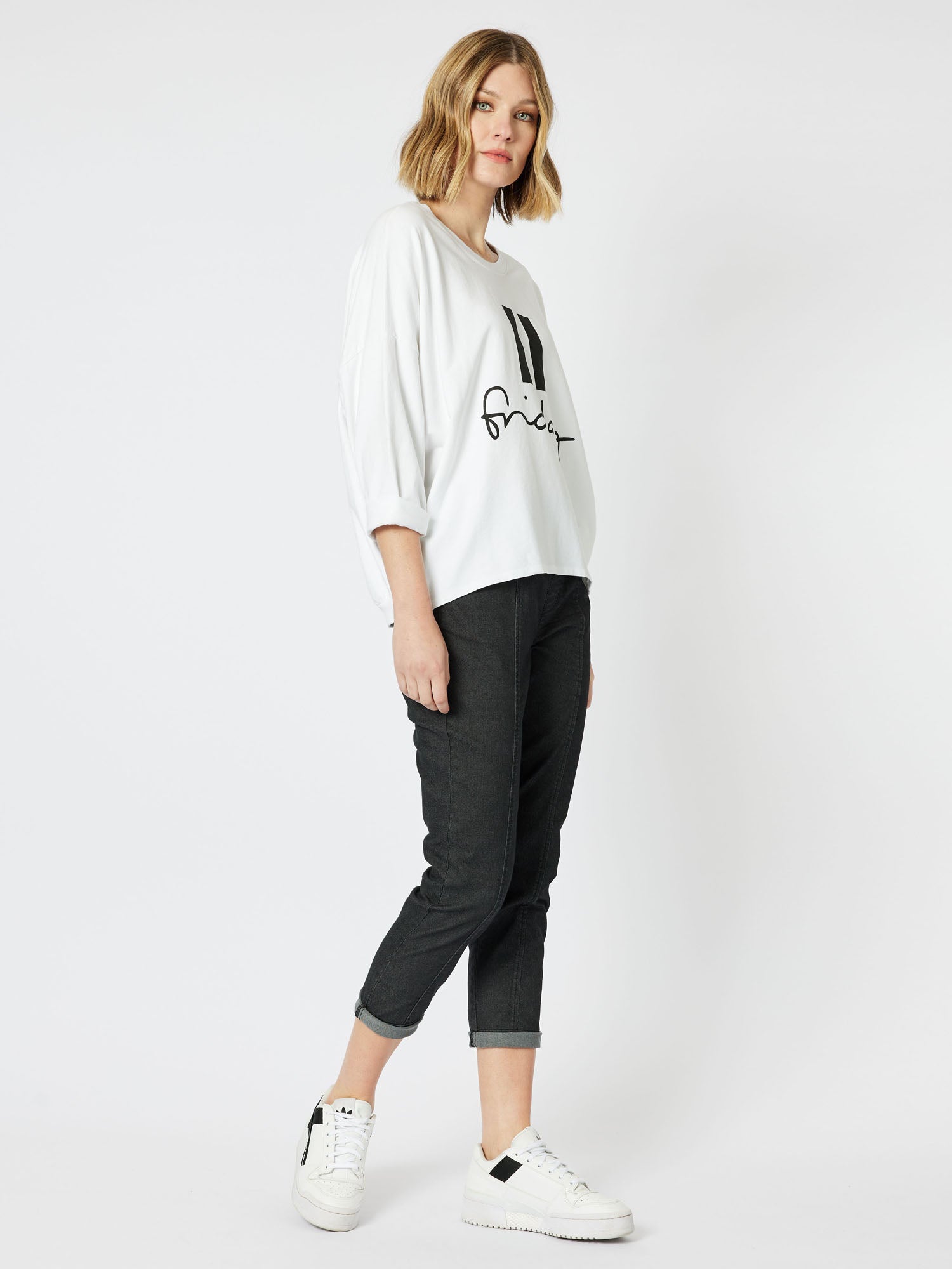 Pause Friday Relaxed Sweatshirt - White
