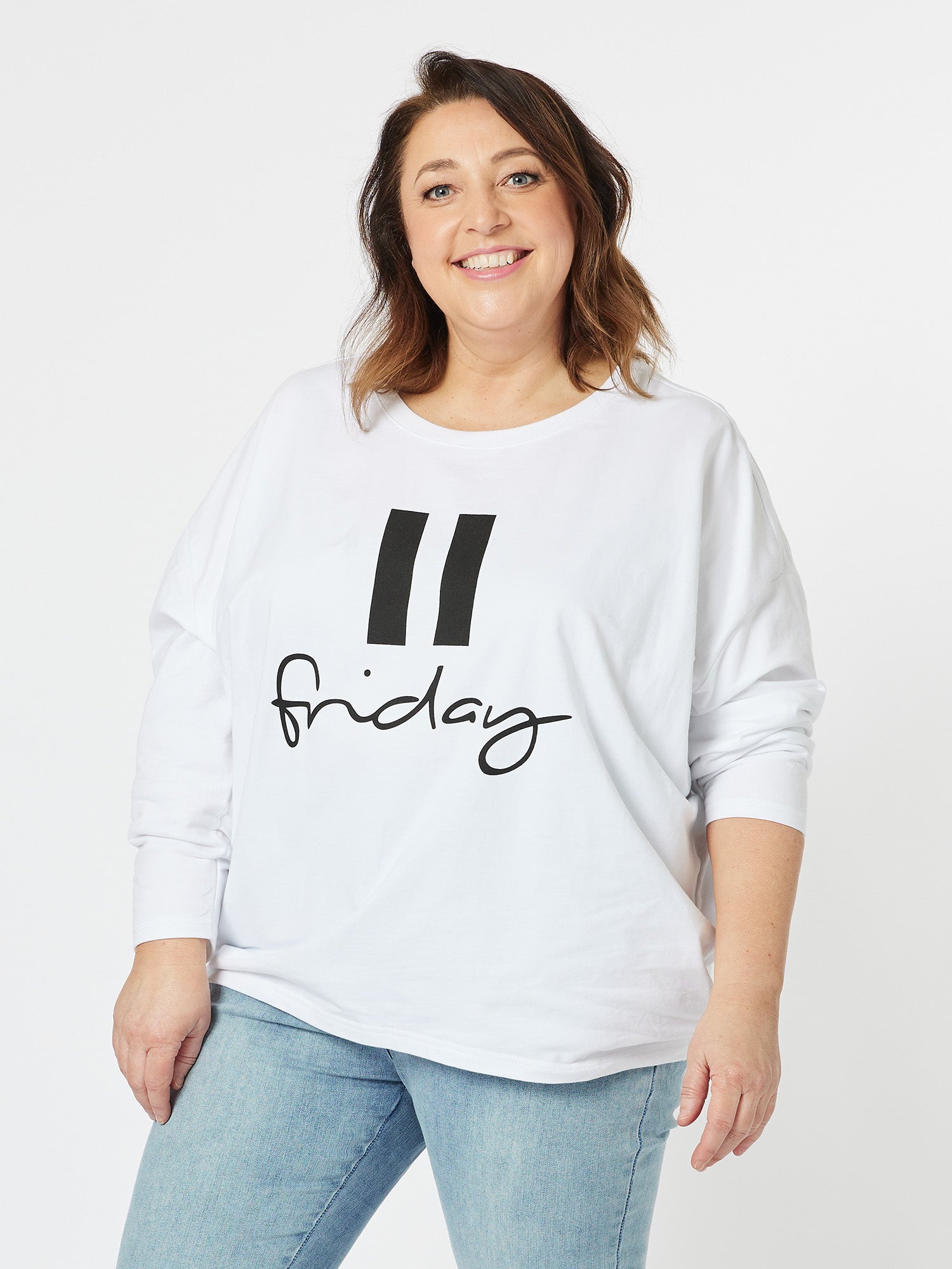 Pause Friday Relaxed Sweatshirt - White