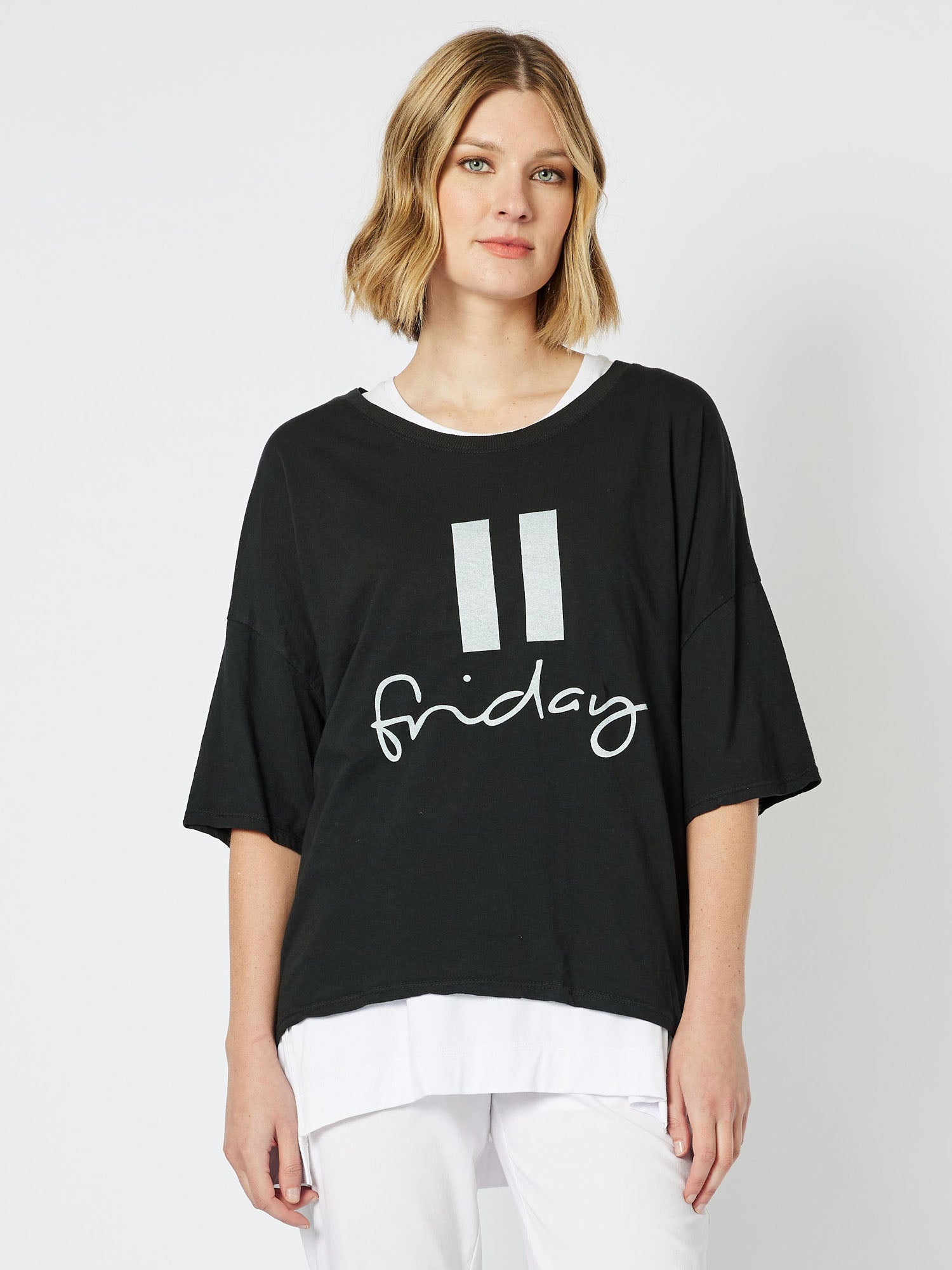 Pause Friday Cotton T-Shirt - Black