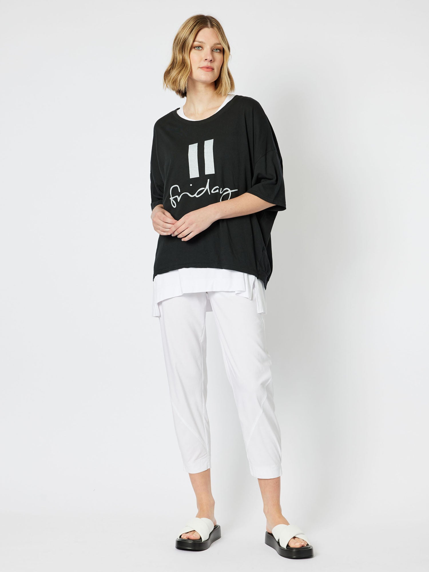 Pause Friday Cotton T-Shirt - Black