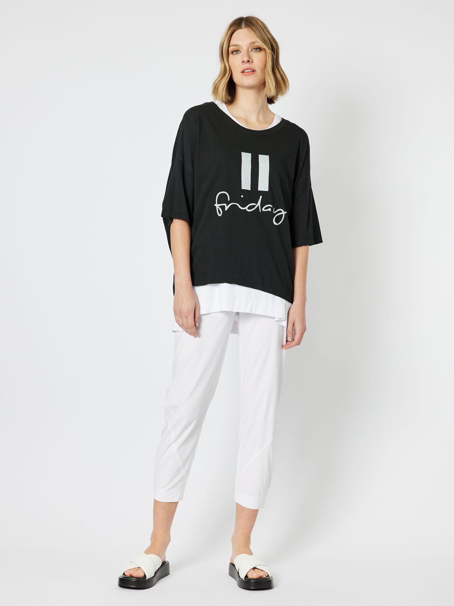 Pause Friday Cotton T-Shirt - Black