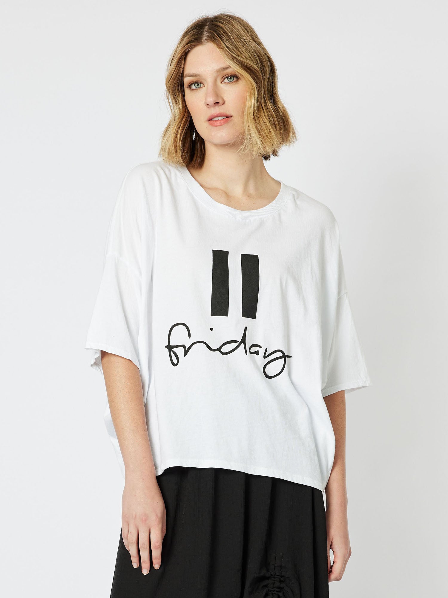 Pause Friday Cotton T-Shirt  - White