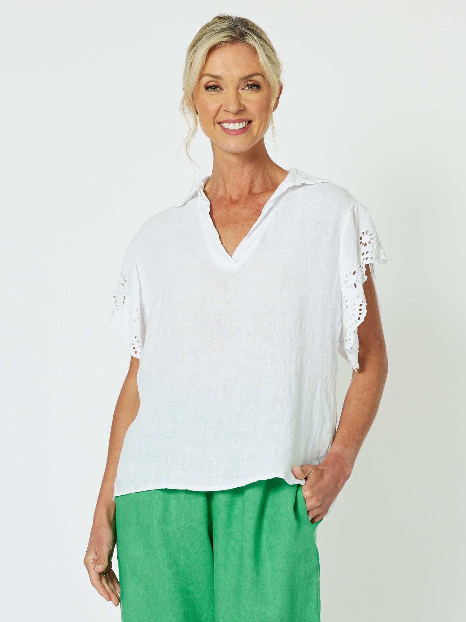 Urban Linen Top - White