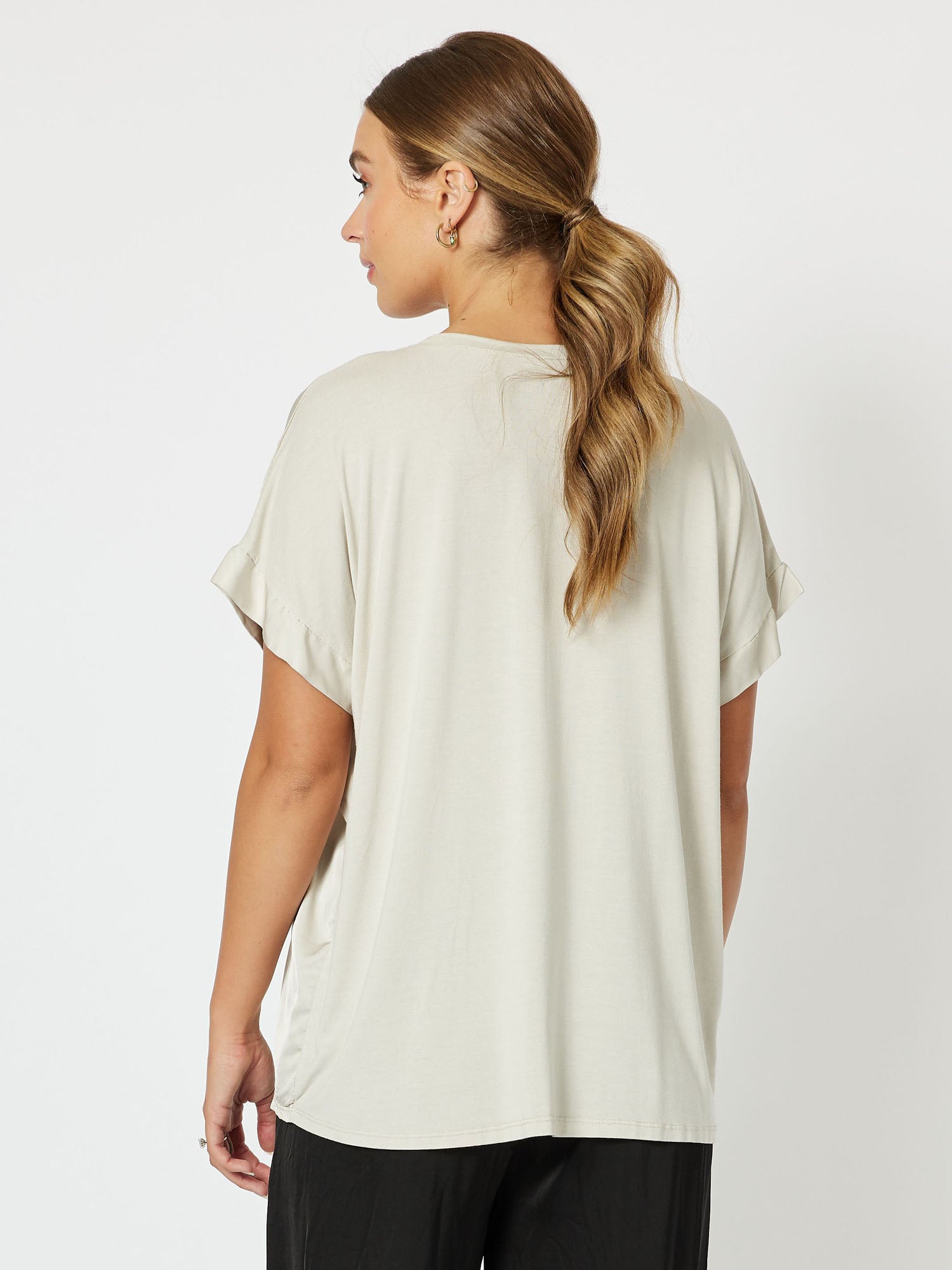 Louvre V Neck Top - Cement