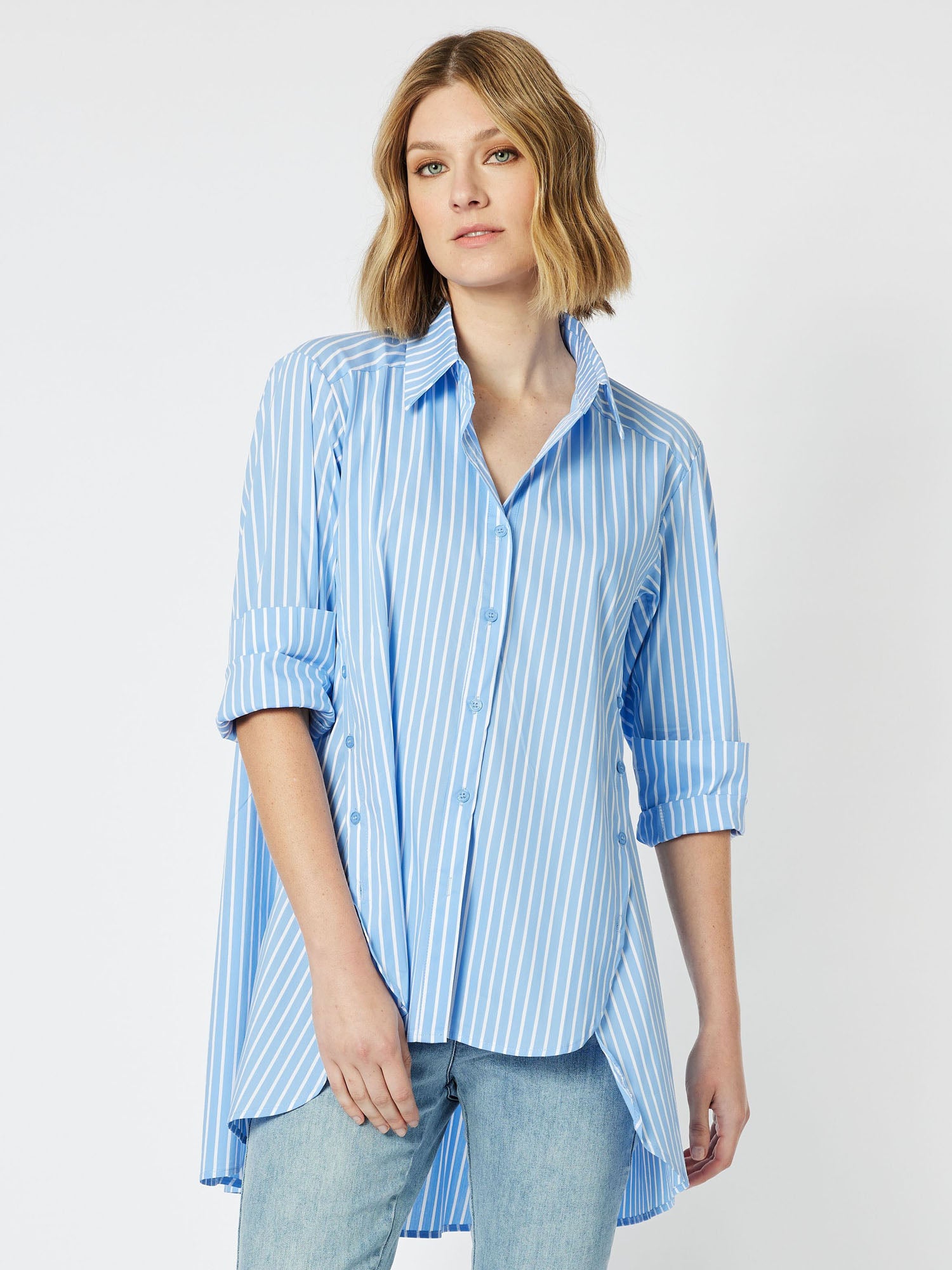 Stevie Stripe Shirt - Blue/White
