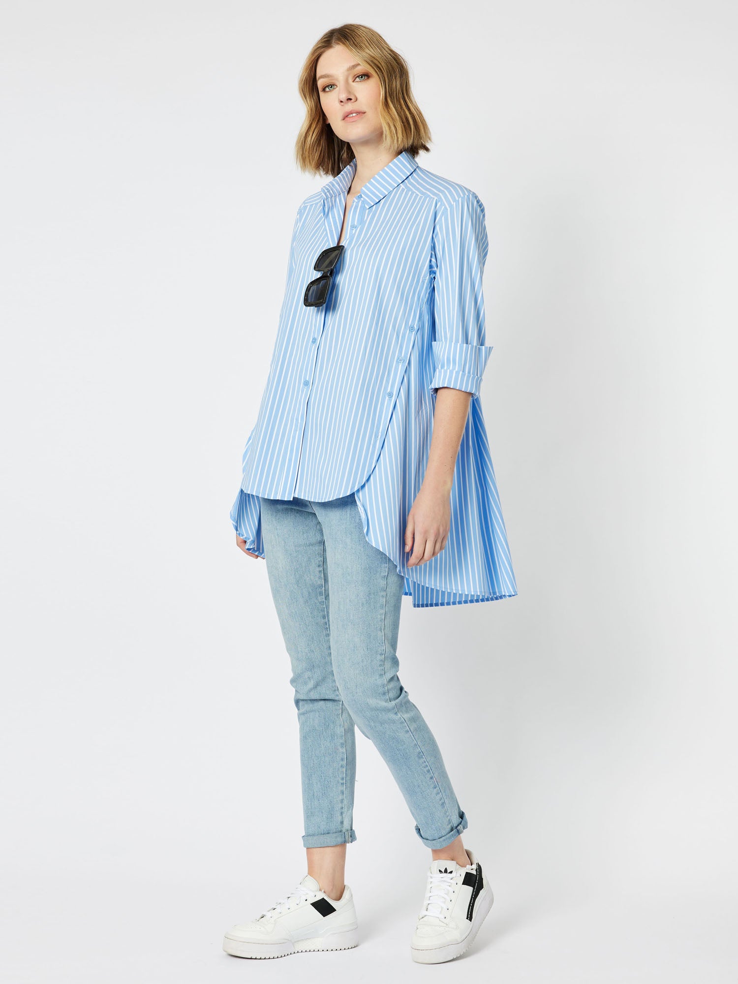 Stevie Stripe Shirt - Blue/White