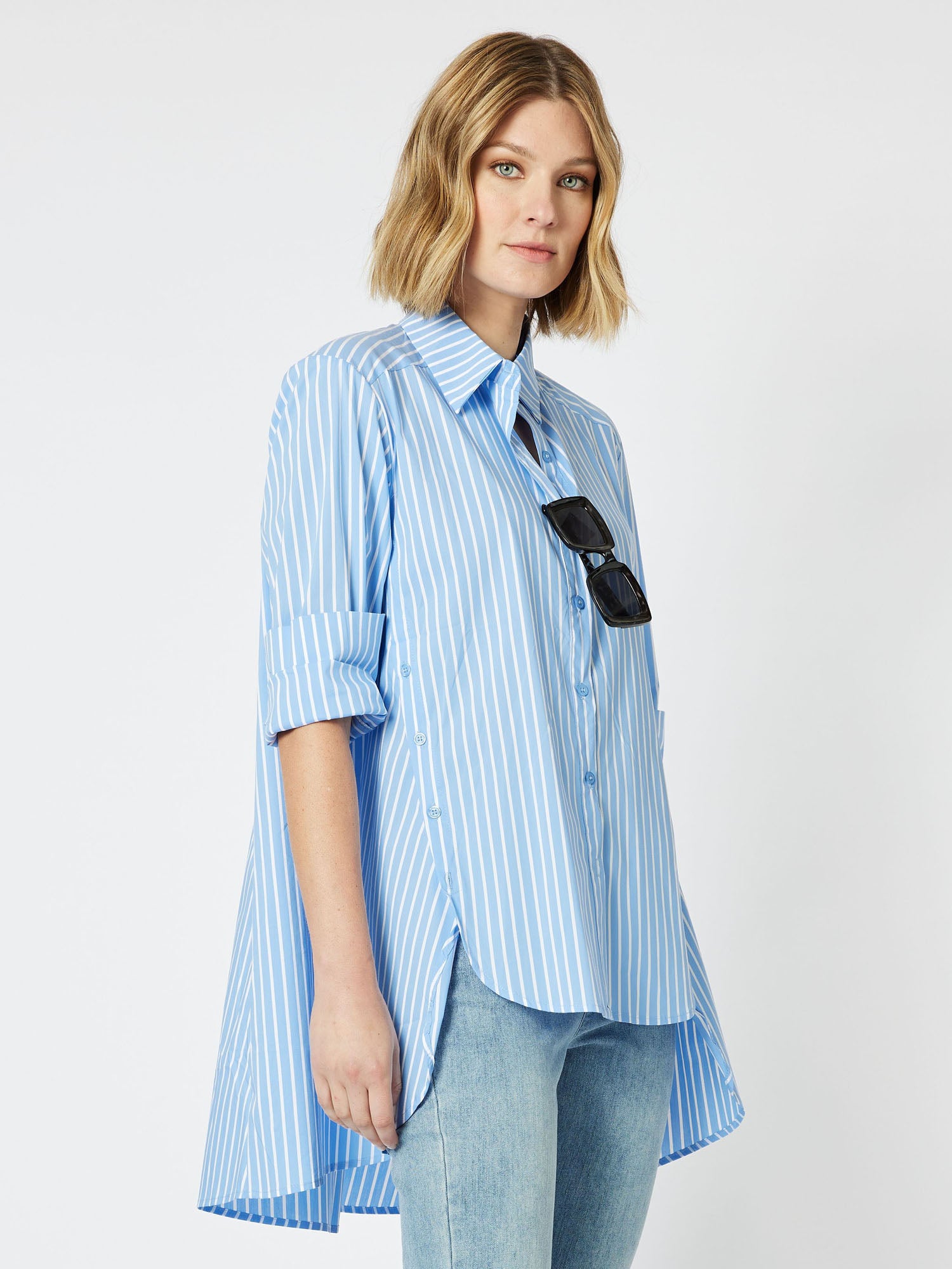 Stevie Stripe Shirt - Blue/White