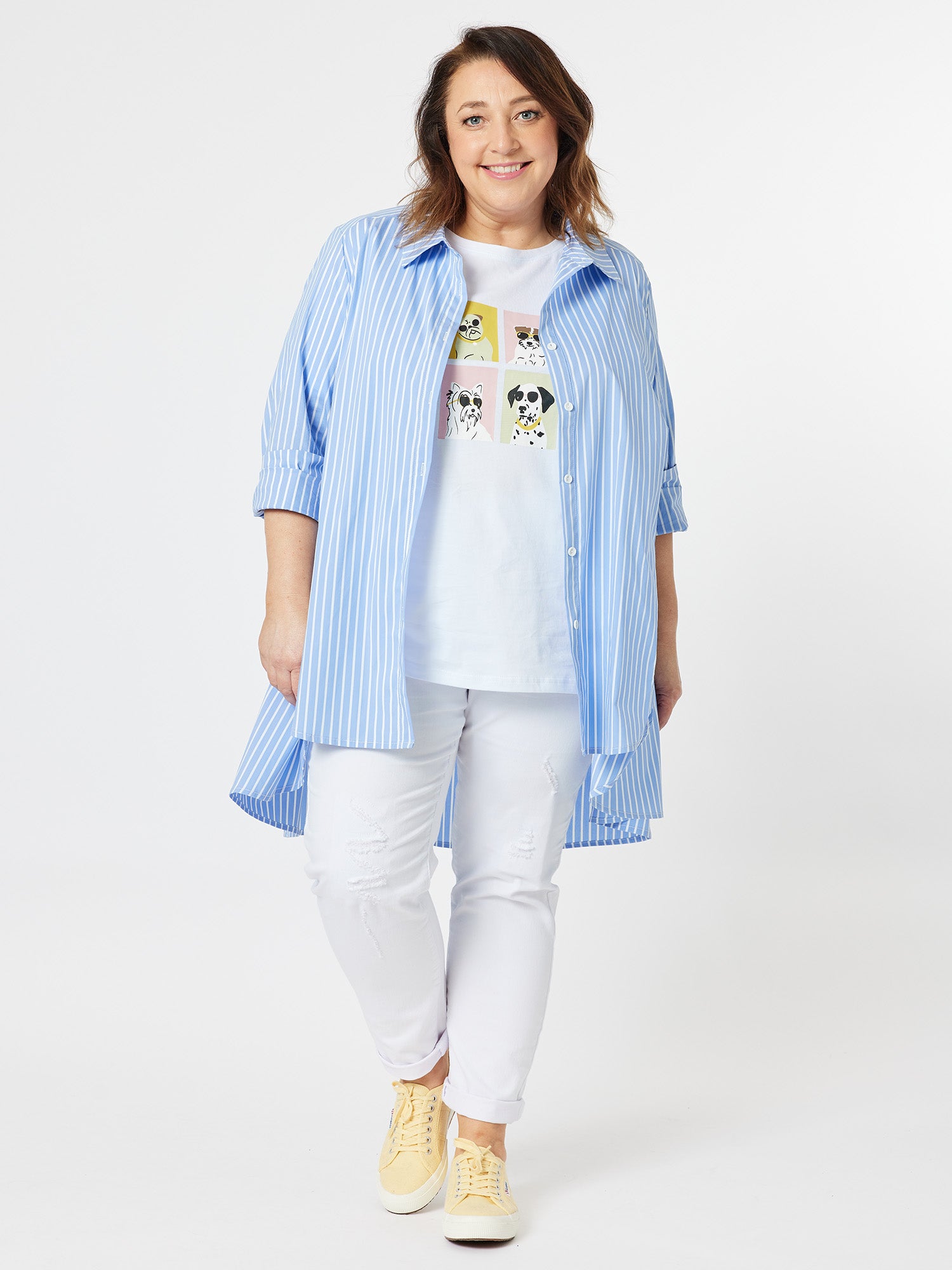 Stevie Stripe Shirt - Blue/White