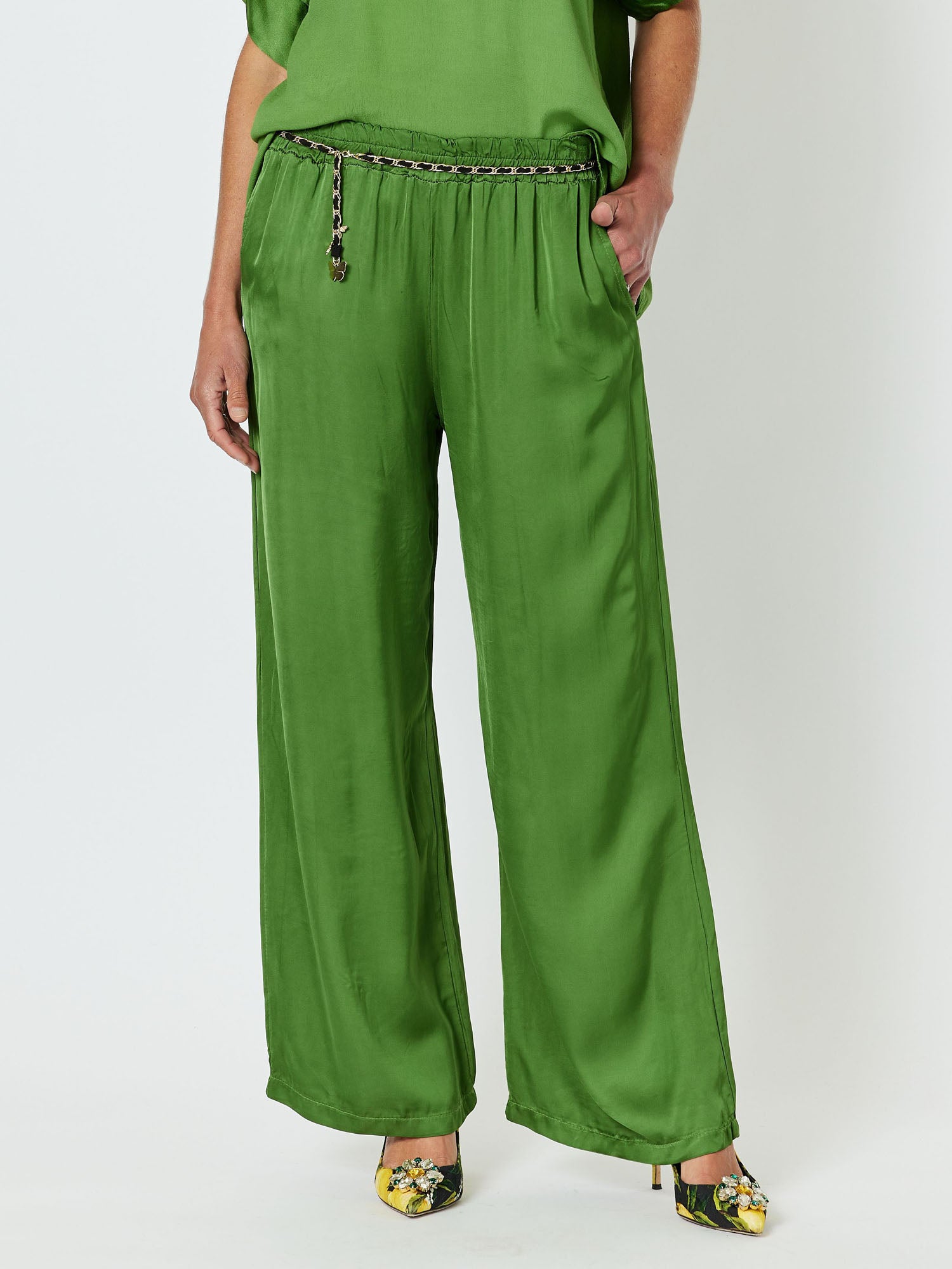 Louvre Wide Leg Pant - Ivy