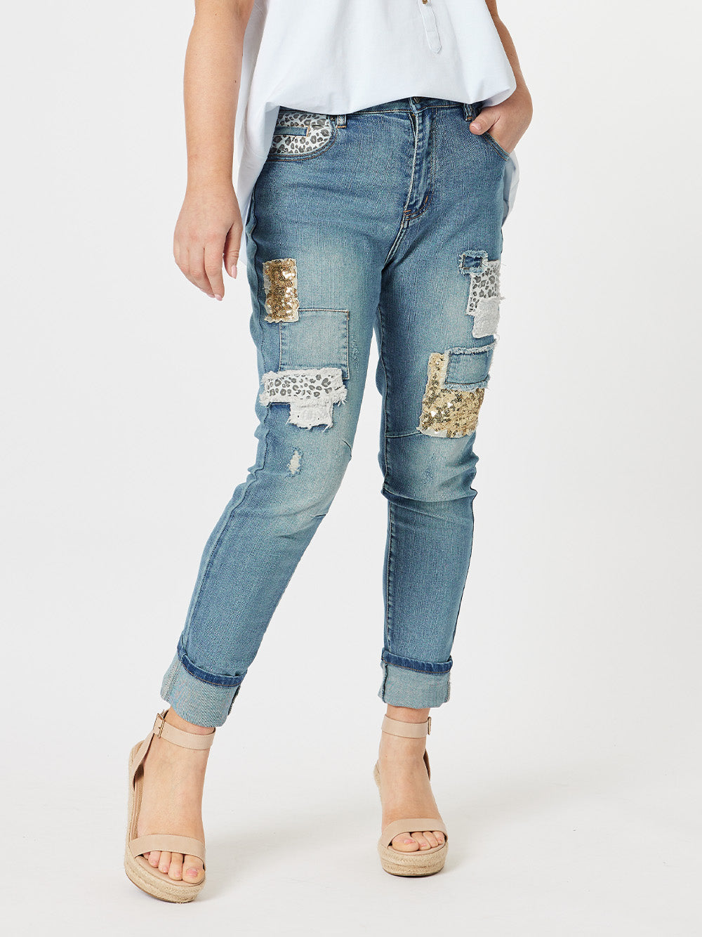 All That Jazz Applique Jean - Denim