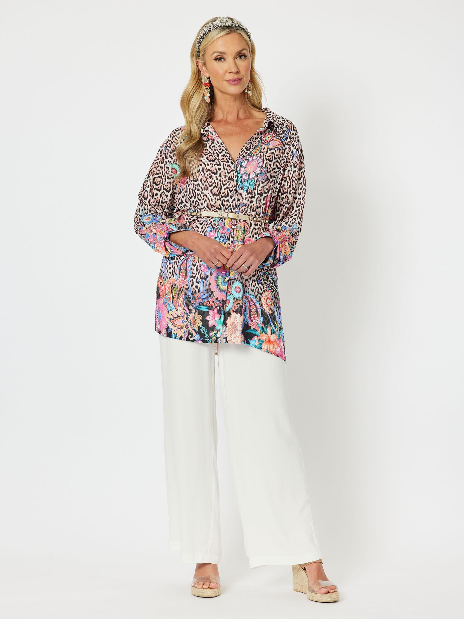 Esperance Print Tab Long Sleeve Shirt - Animal