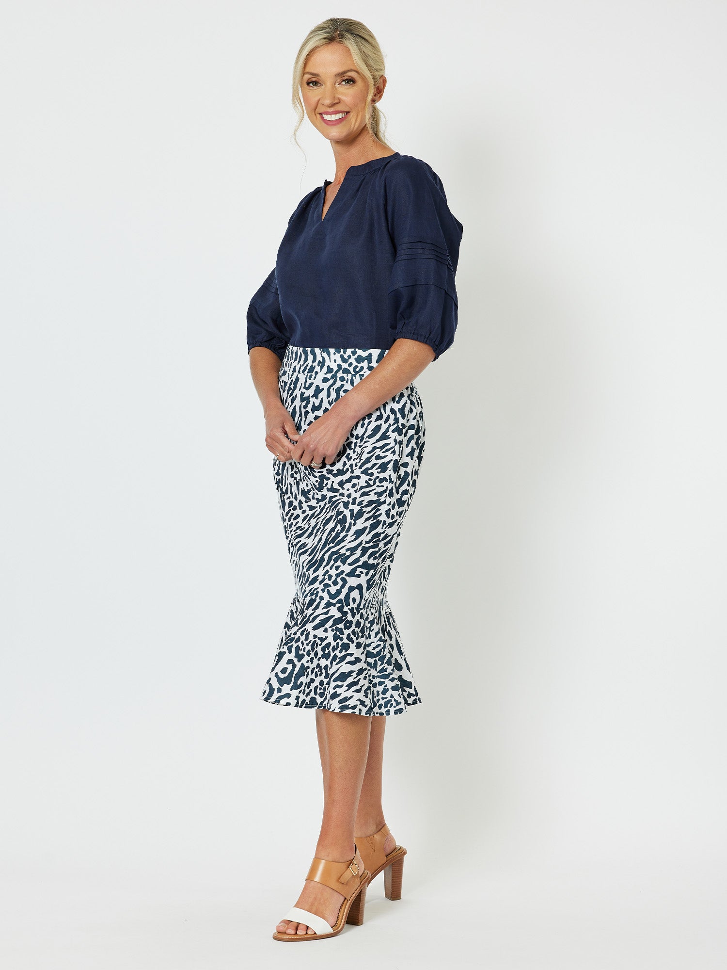 Cape Print Linen Skirt - Animal