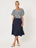 Piccolo Linen Flute Hem Skirt - Navy