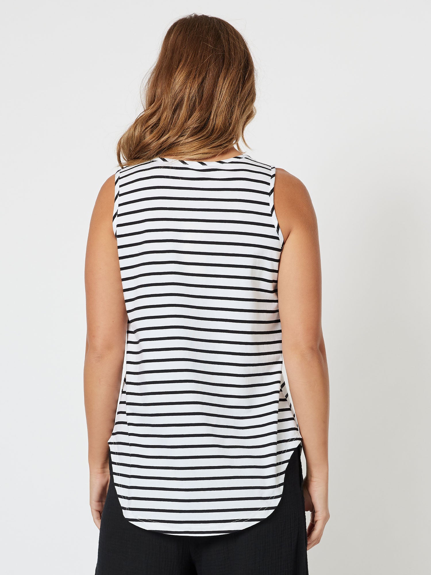 Archie Stripe Tank Top - White/Black