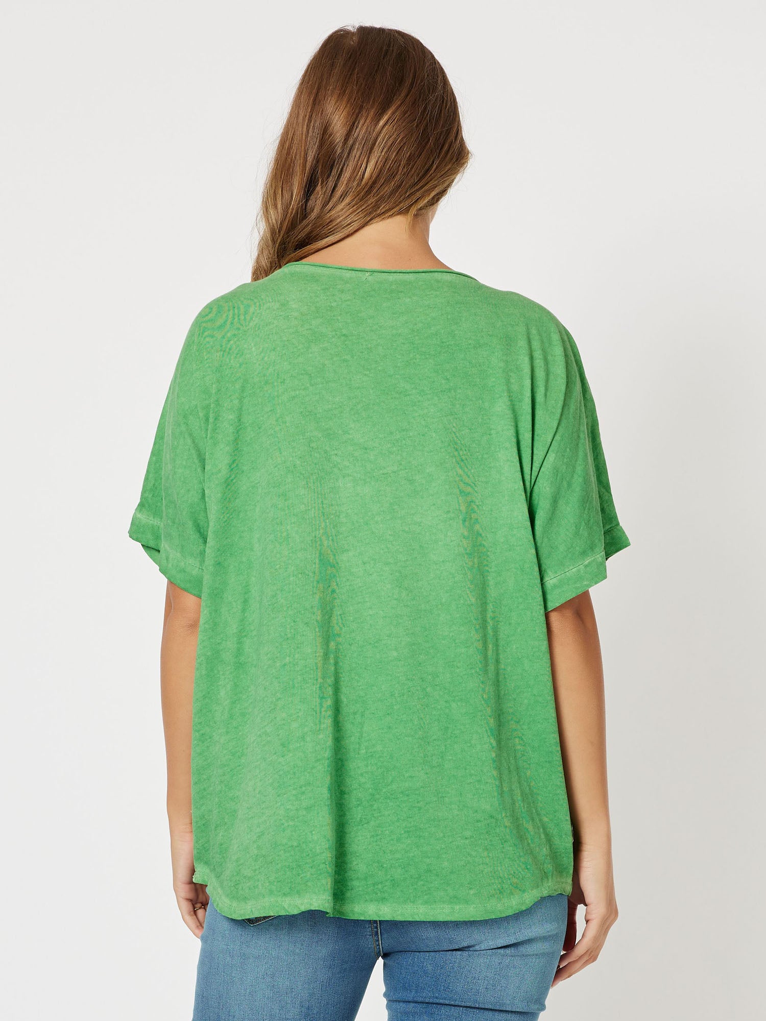 Minx Wide Neck Top - Green
