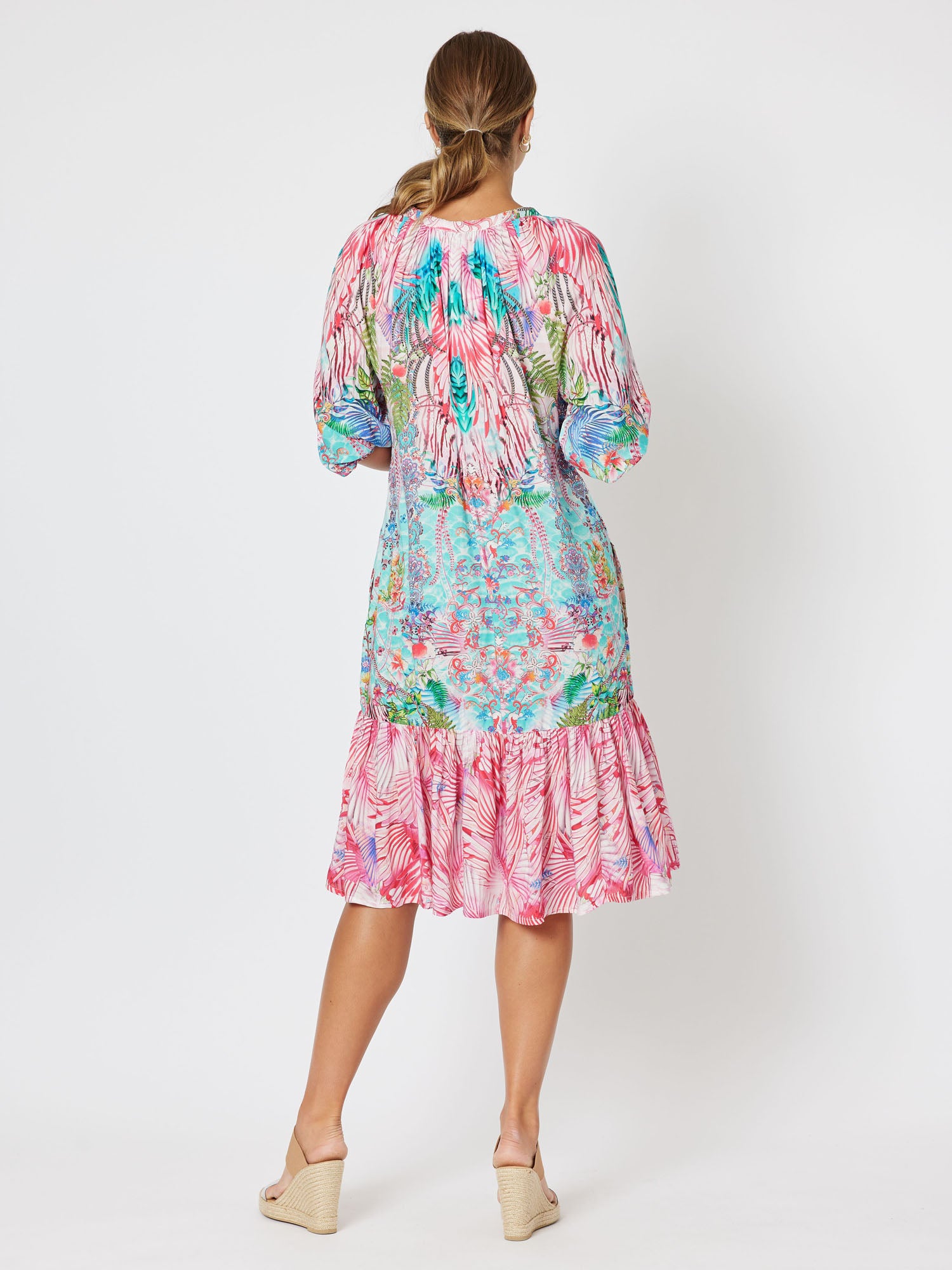 Kapari Print A-Line Dress - Multi