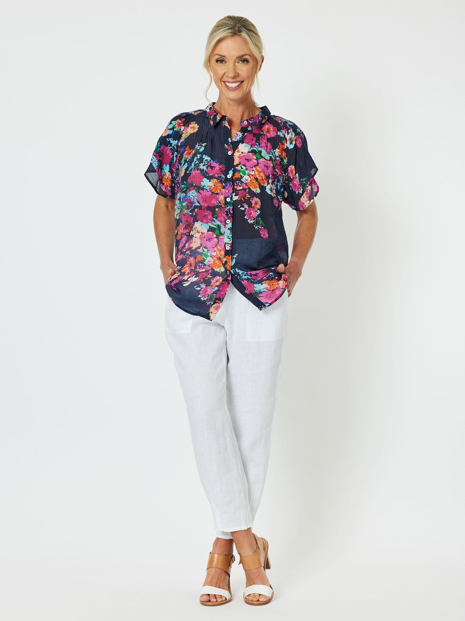 Botanical Print Short Sleeve Shirt