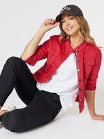 Maggie Denim Jacket - Red