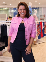 Maggie Denim Jacket - Flamingo