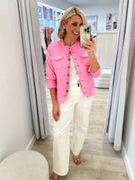 Hudson High Rise Wide Leg Jean - Ivory