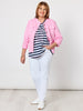 Love & Kisses Stripe Print Tee - Navy Pink