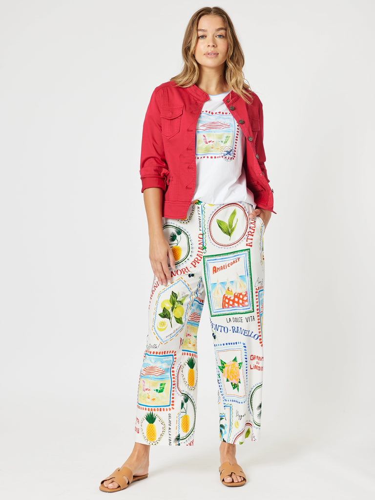 Amalfi Print Tee - White rc&co